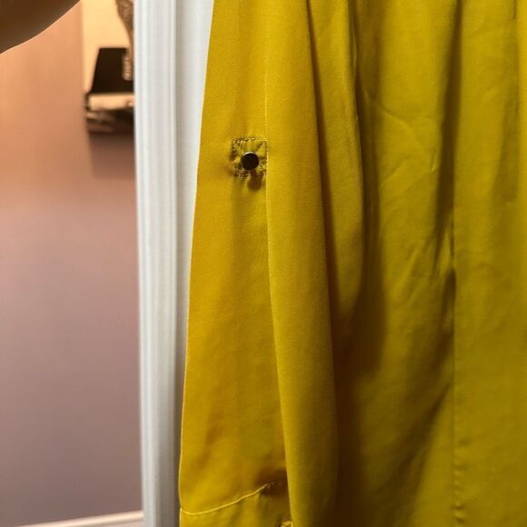 H&M Mustard Yellow Button Up Blouse - Picture 6 of 7